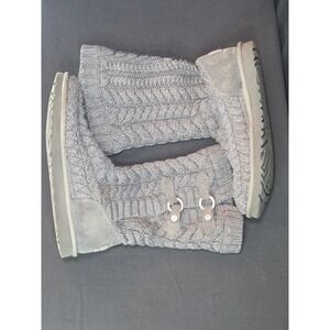 UGG Australia Lattice Cardy Grey Knit Tall Boots 3177 Womens 9